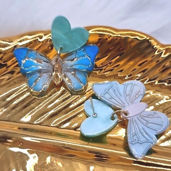 New BUTTERFLY dangle earrings with 925 silver posts - Picture 7 of 13